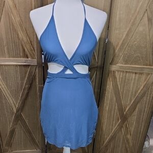 NWT Poster Girl Blue Sleeveless Cut Iuy Mudi Dress Size XXL